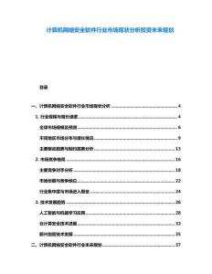 計算機網絡安全軟件行業市場現狀分析投資未來規劃