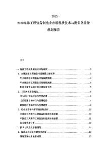 2025-2030海洋工程裝備制造業市場現狀技術與商業化前景規劃報告