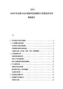 2025-2030汽車改裝行業市場格局深度解析與發展投資布局策略報告