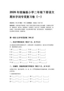 2026年統編版小學二年級下冊語文期末字詞專項復習卷含答案（五套）