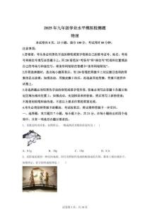 2025年廣東省云浮市新興縣中考一模物理試題（含答案）