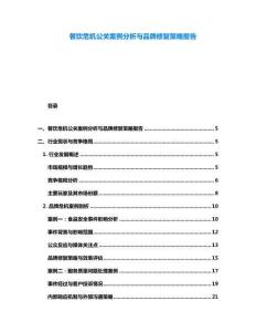餐飲危機公關案例分析與品牌修復策略報告