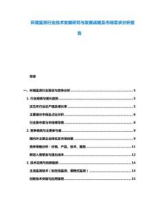 環(huán)境監(jiān)測行業(yè)技術(shù)發(fā)展研究與發(fā)展戰(zhàn)略及市場需求分析報(bào)告