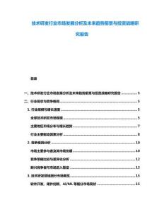 技術研發行業市場發展分析及未來趨勢前景與投資戰略研究報告