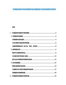 環(huán)境監(jiān)測的市場深度調(diào)研及發(fā)展趨勢與投資戰(zhàn)略研究報告