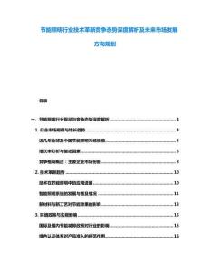 節能照明行業技術革新競爭態勢深度解析及未來市場發展方向規劃