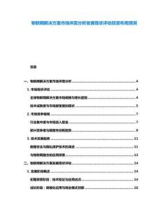 物聯網解決方案市場供需分析發展現狀評估投資布局預測