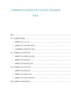 中国碳酸锂行业市场发展分析及竞争形势与投资战略研究报告