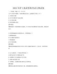 2025年護士執業資格考試大綱試卷