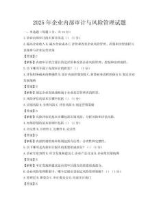 2025年企业内部审计与风险管理试题