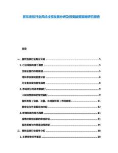 餐飲連鎖行業風險投資發展分析及投資融資策略研究報告
