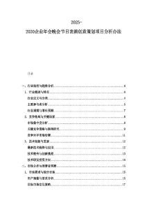 2025-2030企業年會晚會節目表演創意策劃項目分析辦法