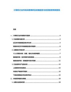 計(jì)算機(jī)行業(yè)市場(chǎng)深度調(diào)研及發(fā)展趨勢(shì)與投資前景預(yù)測(cè)報(bào)告