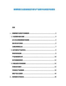 玻璃陶瓷行業(yè)智能制造升級與產(chǎn)業(yè)數(shù)字化轉(zhuǎn)型評估報告