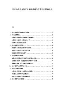 真空熱成型包裝行業(yè)并購重組與資本運(yùn)作策略分析