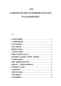 2025-2030航空航天航天器行業市場發展前景分析及企業競爭與未來布局研究報告