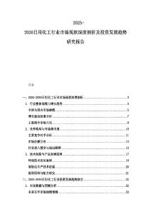 2025-2030日用化工行業市場現狀深度剖析及投資發展趨勢研究報告