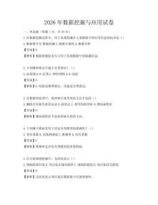 2026年数据挖掘与应用试卷