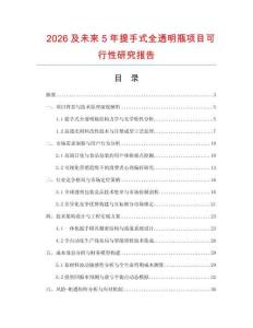 2026及未來5年提手式全透明瓶項目可行性研究報告