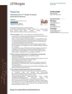 摩根大通_特斯拉歐洲汽車會議- Tesla Inc Takeaways from J.P. Morgan European Automotive Conference 2026