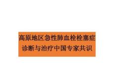 高原地區急性肺血栓栓塞癥診斷與治療中國專家共識