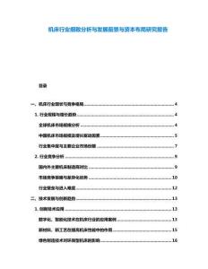 機床行業(yè)細致分析與發(fā)展前景與資本布局研究報告