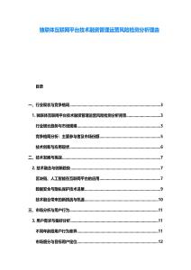 獨(dú)聯(lián)體互聯(lián)網(wǎng)平臺(tái)技術(shù)融資管理運(yùn)營(yíng)風(fēng)險(xiǎn)檢測(cè)分析理由
