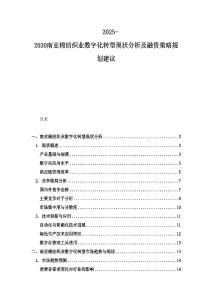 2025-2030南亞棉紡織業數字化轉型現狀分析及融資策略規劃建議