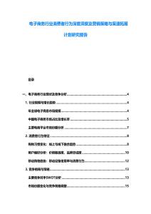 電子商務行業消費者行為深度洞察及營銷策略與渠道拓展計劃研究報告