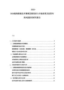 2025-2030航海船舶技術(shù)領(lǐng)域發(fā)展現(xiàn)狀與市場前景及投資布局風(fēng)險防范研究報告
