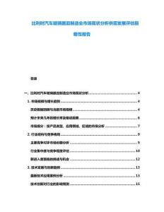比利时汽车玻璃器皿制造业市场现状分析供需发展评估前瞻性报告