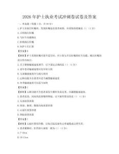 2026年護(hù)士執(zhí)業(yè)考試沖刺卷試卷及答案