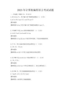2025年計算機(jī)編程語言考試試題