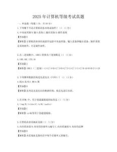 2025年计算机等级考试真题