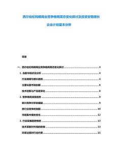 西爾伯倫鎢鋼商業競爭格局需態變化探討及投資安穩增長企業計劃藍本分析