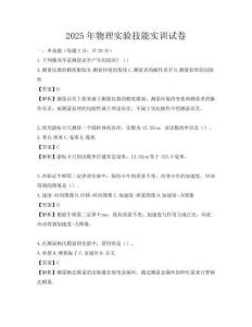 2025年物理实验技能实训试卷