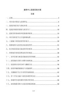 康养中心进度控制方案