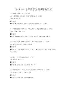 2026年中小學數學競賽試題及答案