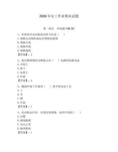 2026年电工作业期末试题及参考答案【夺分金卷】
