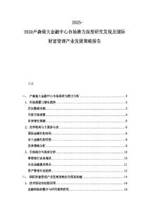 2025-2030盧森堡大金融中心市場潛力深度研究發現及國際財富管理產業發展策略報告