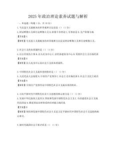 2025年政治理論素養(yǎng)試題與解析