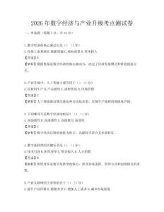 2026年数字经济与产业升级考点测试卷