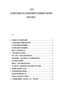 2025-2030航空旅游行业市场深度调研及发展趋势与投资规划设计报告