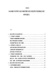 2025-2030航空空管行业市场供需分析及投资评估规划分析研究报告