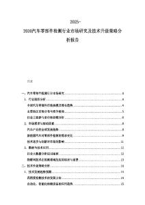 2025-2030汽车零部件检测行业市场研究及技术升级策略分析报告