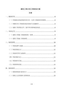 建筑工程分項工程驗收方案