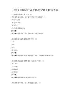 2025年国家职业资格考试备考指南真题