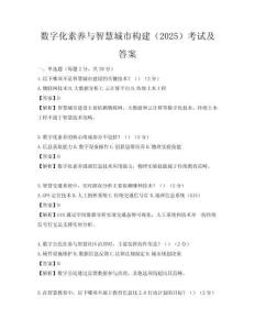 数字化素养与智慧城市构建（2025）考试及答案
