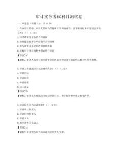 审计实务考试科目测试卷