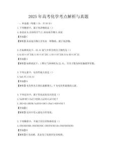 2025年高考化學考點解析與真題